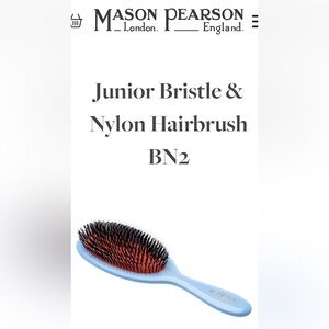 Mason Pearson Boar and Nylon Bristle Hairbrush- Light Blue - Junior size - BN2